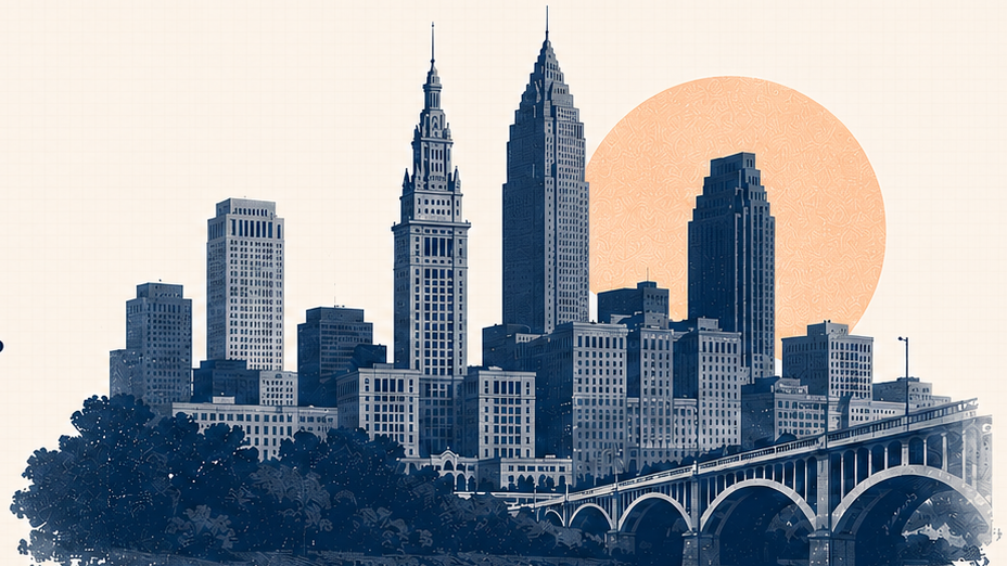 Cleveland skyline illustration